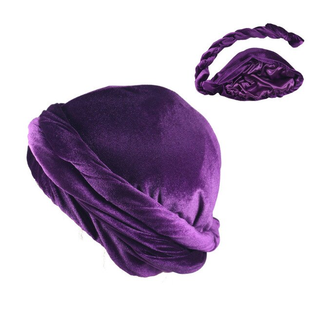 Velvet Satin Lined Turban